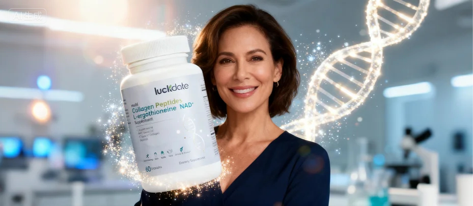 Luckdate NAD Anti-Aging & Cellular Energy Support Supplement Bottle